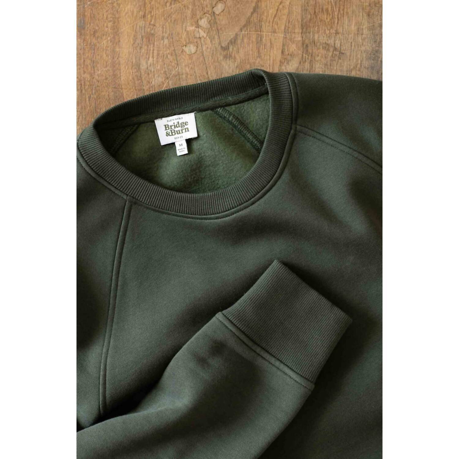 New Bridge & Burn Lincoln Crew Sweatshirt In Forest Night — image 6 of 7